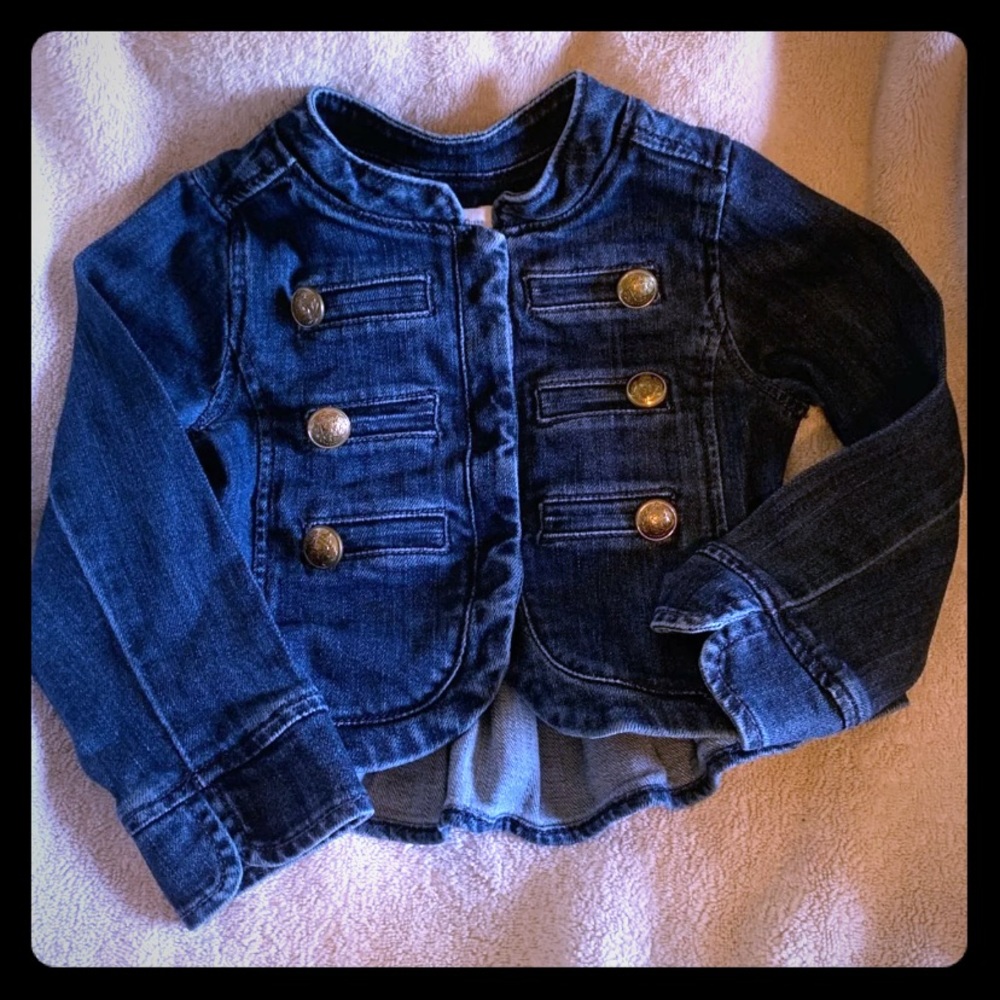Military Style Denim Toddler Jacket